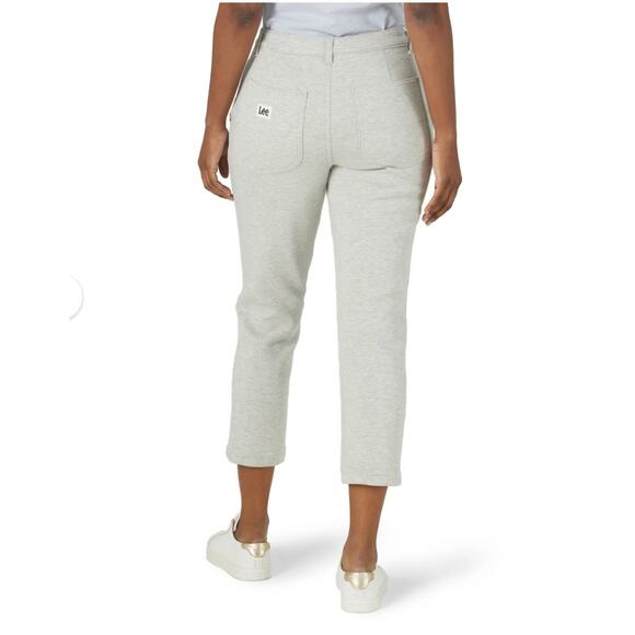 Lee High Rise Straight Leg Cropped Knit Pants Jeggings New Light Grey Women 22M - Picture 8 of 8